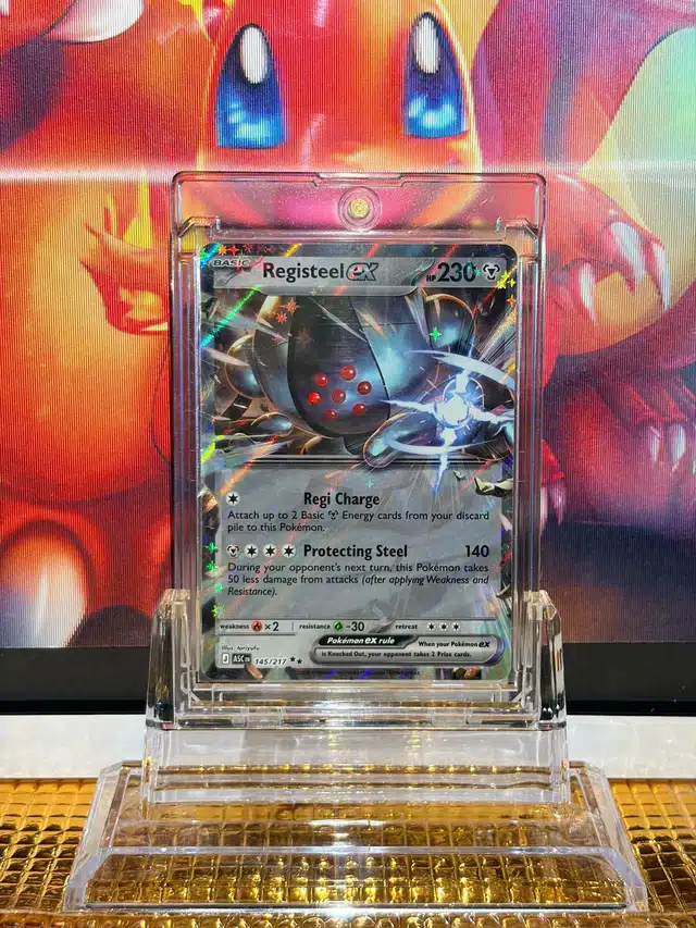 Registeel ex Double Rare Pokémon card 145/217 illustrated by toriyufu