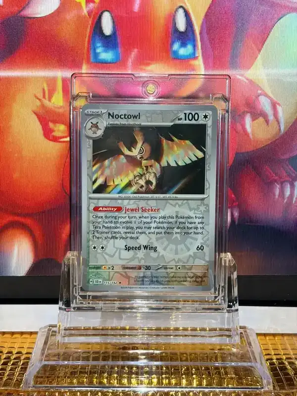Noctowl Holo Rare Pokémon card 115/142 illustrated by matozo
