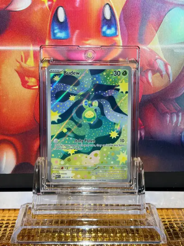 Budew Illustration Rare Pokémon card 221/217 illustrated by Yoko Hishida