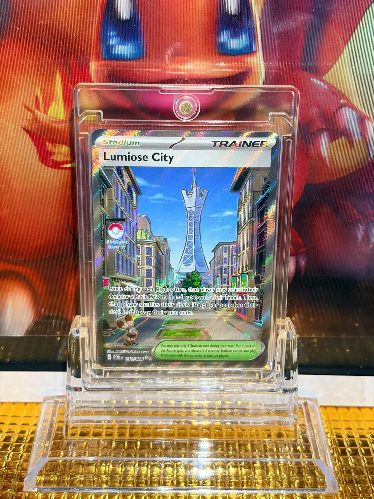 Lumiose City Ultra Rare Pokémon card 111/088 illustrated by MARINA Chikazawa