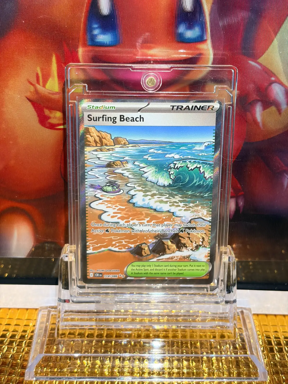Surfing Beach Ultra Rare Pokémon card 114/086 illustrated by AYUMI ODASHIMA
