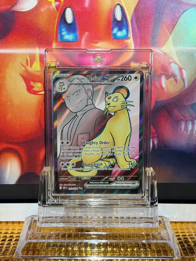 Team Rocket's Persian ex Ultra Rare Pokémon card 219/182 illustrated by 5ban Graphics